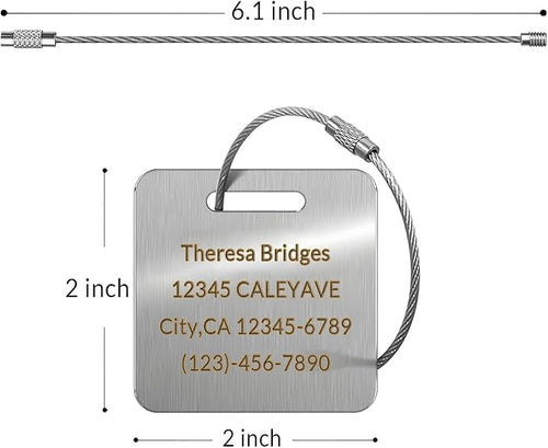 (5Pack) Custom Personalized Luggage Tags-Customized Unique tag for Suitcase Backpack Travel,Bags (Golden (2 × 2))