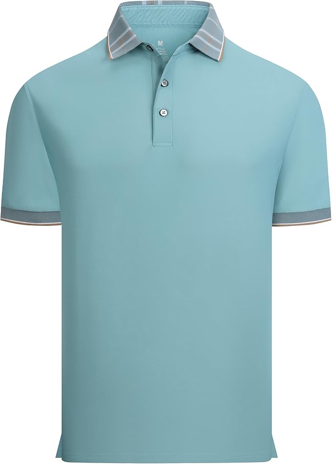 Alex Vando Mens Golf Shirts Moisture Wicking Quick-Dry Short Sleeve Fashion Designed Polo Shirts for Men