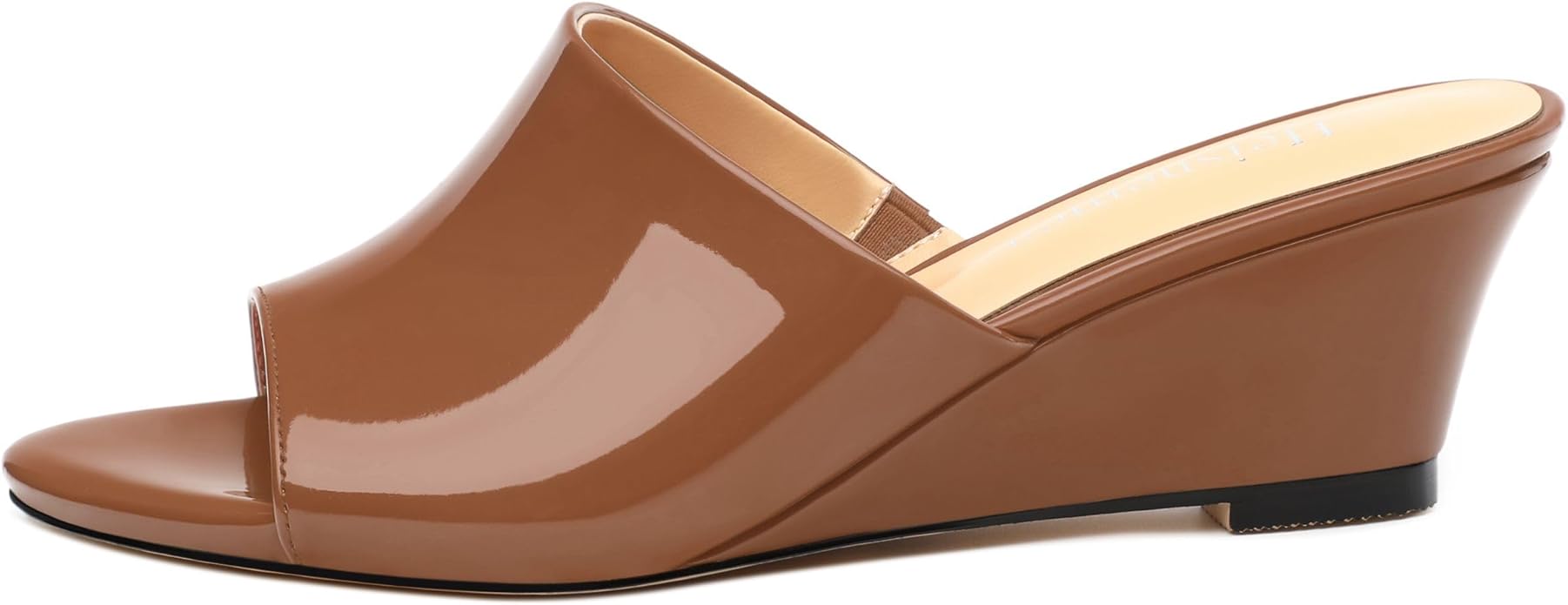 Wedge Sandals for Women Open Toe Wedge Heels Womens Matte High Heel Sandal Round Toe Heeled Wedge Sandals Slip on Casual shoes 2 inch