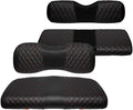 4PCS Golf Cart Diamond Seat Covers Kit, Fits Yamaha G29/Drive/Drive 2 2007+ Golf Cart Vinyl Replacement Seat Cover （Black Stitching, No Stapler, Easy to Clean）