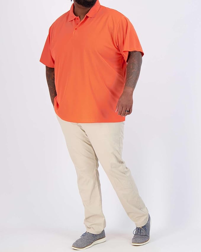 Real Essentials 3 Pack: Men's Quick-Dry Short Sleeve Athletic Performance Polo Shirt (Available in Big & Tall)