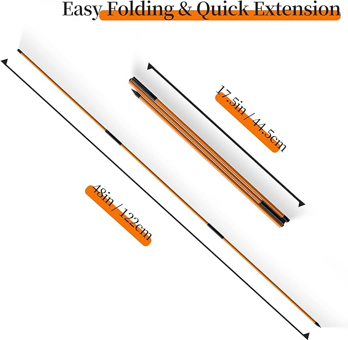 MoKo Golf Alignment Stick, 2 Set Golf Alignment Rods, 48" Collapsible Alignment Stick Golf Training Aid for Aiming, Putting, Posture Corrector, Golf Practice Sticks with Clear Tube Case