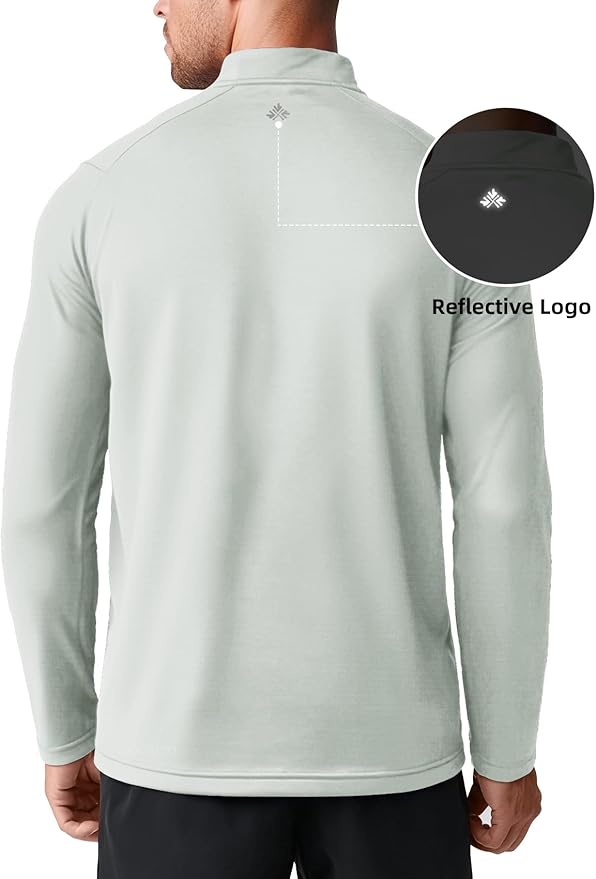 Zengjo Mens Quarter Zip Athletic Pullover Mid-Weight 1/4-Zip Running Workout Shirt Moisture Wicking