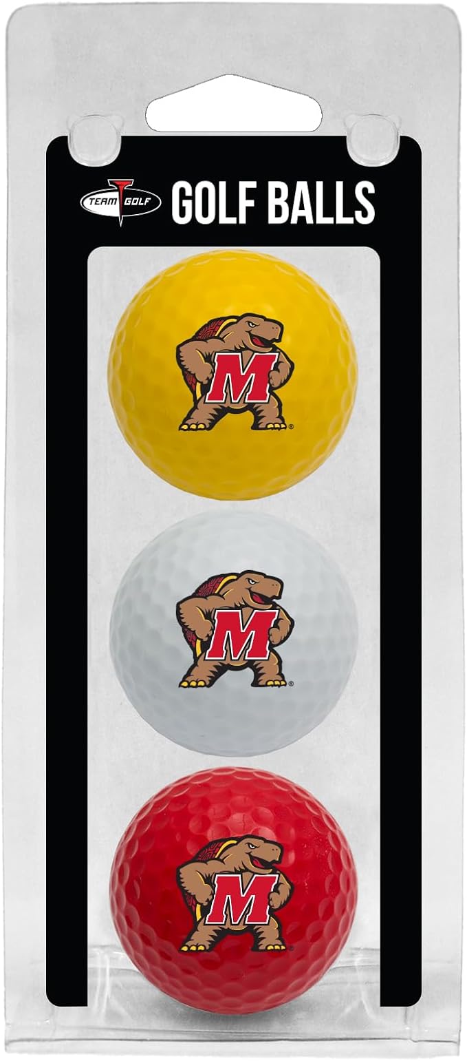 Team Golf NCAA Regulation Size Golf Balls, 3 Pack, Full Color Durable Team Imprint