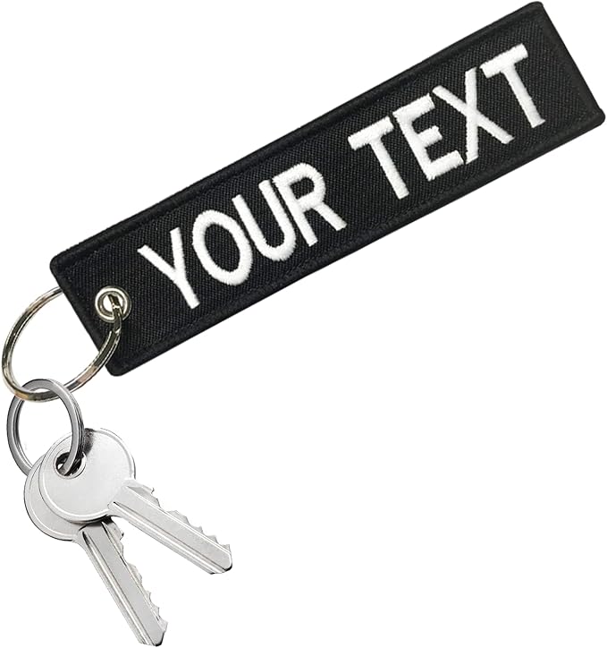 mvcen Personalized Keychain, Embroidery Keychain Double Side Custom Key Tag Customized Key Chain Key Ring Accessories for Backpack, Cars, Motorcycles, Scooters