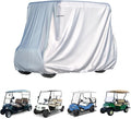 2/4 Passenger Golf Cart Cover for Yamaha EZGO Club Car, 420T Waterproof Polyester with Silver Coating,Waterproof,Dustproof,Windproof,Sunproof，All-Weather Protection (95-48-73-sliver)