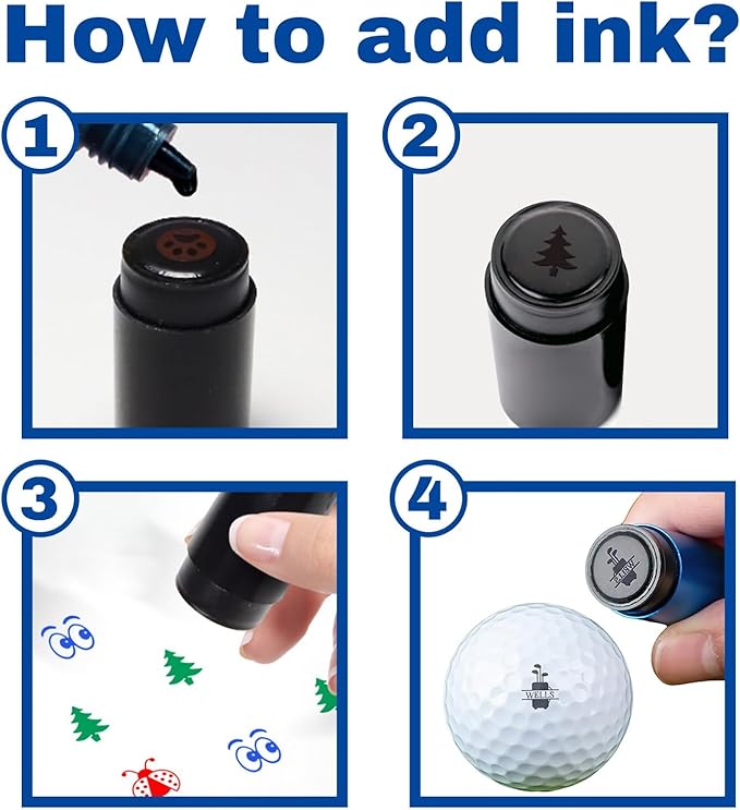 Custom Golf Ball Stamp Personalized Golf Ball Stamper with Name Logo Monogram Customized Golf Ball Marker Stamp Gifts for Men Golfer Husband Boyfriend Dad