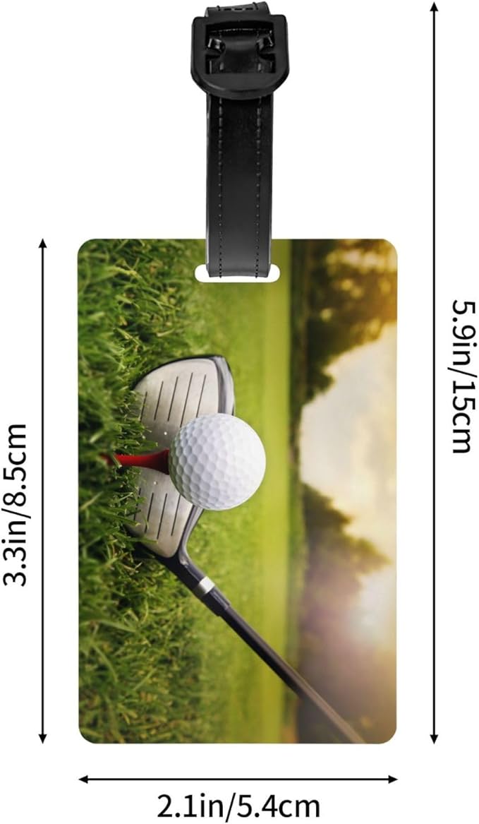 Durable PVC Luggage Tag for Travel, Bag Id Label, Golf Ball, Waterproof Personalized Luggage Identifier for Suitcases, Backpacks, Gym Bags, TSA Approved Airplane Travel Bag Tags for Women
