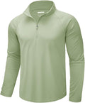 CRYSULLY Men's Long Sleeve 1/4 Zip Shirts Sun Protection Pullover UPF 50+ Rash Guard Running Lightweight T Shirt