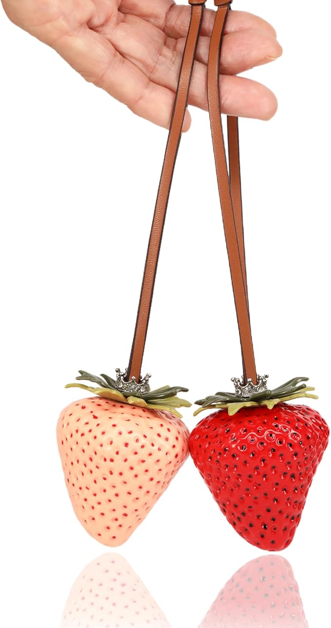 Cherry Bag Charm, Cute Strawberry Fruit Bags Charm Purse Charms Keychain Women Bag for Handbag