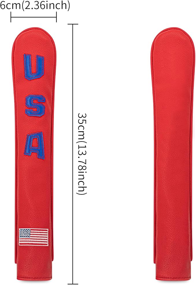 Golf Alignment Stick Cover Premium Leather Perfect Cover for Alignment Sticks Classic Blank Direction Rod Design Alignment Sticks Holder Golf Club Protector.