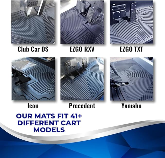 Shield Family/Club Clean Golf Cart Floor Mat - Fits Club Car E-Z-GO RXV Model - New & Improved - Only Golf car Mat to Meet 6 ASTM Standards - Industry Standard Golf Cart Mat - Golf Car Mat 8mm Thick
