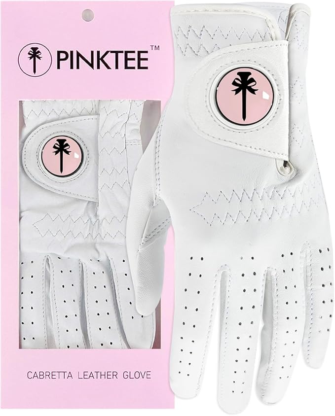 Swig Sip Womens Cabretta Leather Golf Glove Left Hand All-Weather Breathable Design with Ball Marker Ladies Golf Gloves for Training & Golfing