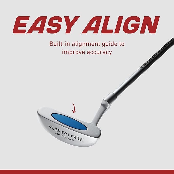Aspire Junior Plus Kids Golf Clubs – Boys’ & Girls’ Right-Handed Golf Set with Lightweight Stand Bag, Graphite Shafts & Aircraft-Grade Aluminum Clubs