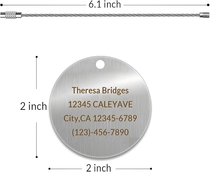 5 Pack Custom Engraved Luggage Tags, 2 x 2 inches Waterproof Personalized Luggage Tags, Aluminum Personalized Bag Tags for Suitcases/Backpack/Luggage Accessories [Silver]