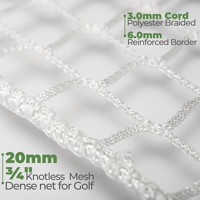 Golf Netting Material 10'x10', 10'x15',10'x20' - Golf Hitting Net for Backyard - Sport Netting Barrier for Sports