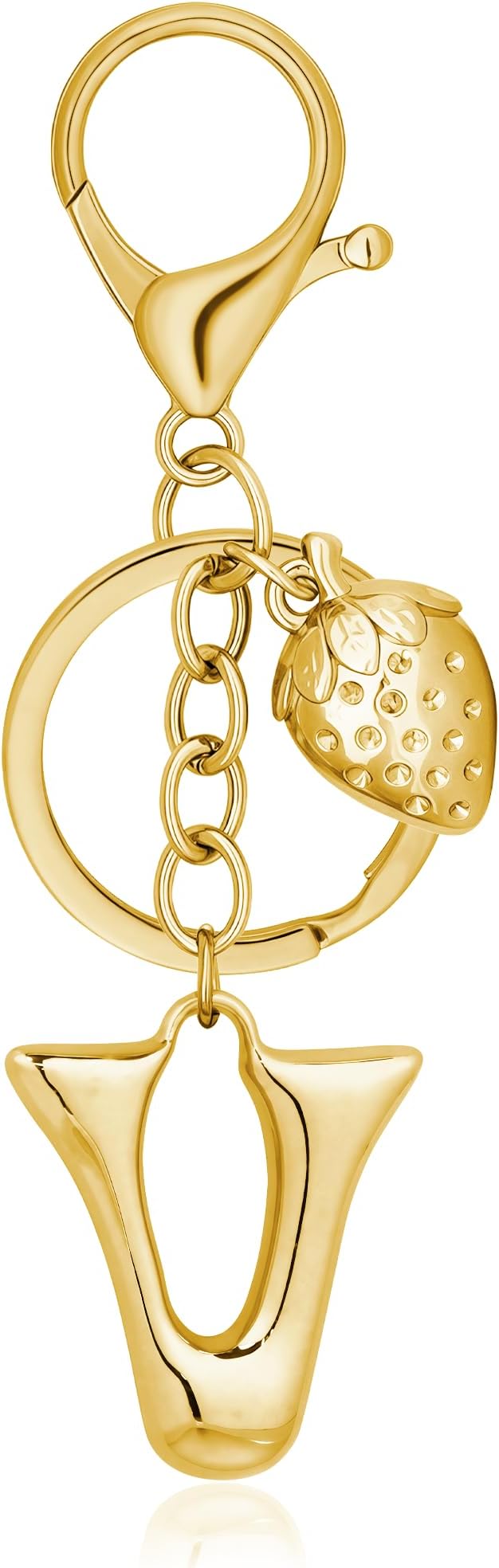 Gold Bubble Heart, Cherry, Bow & More Designs Letter Initial Keychain Bag Charms – Cute Purse Charms for Handbags