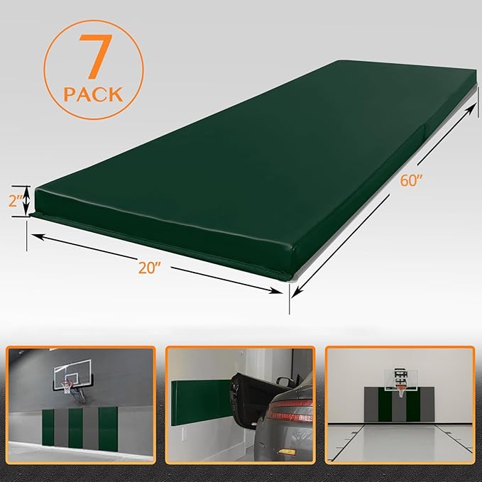 PROGOAL Gym Wall Paddings Basketball Court Wall Protection Pad - 2”Thick Foam Wall Mat Durable Protector for Wall-Mounted Basketball Hoops Garage Taekwondo（60" Lx20 W）