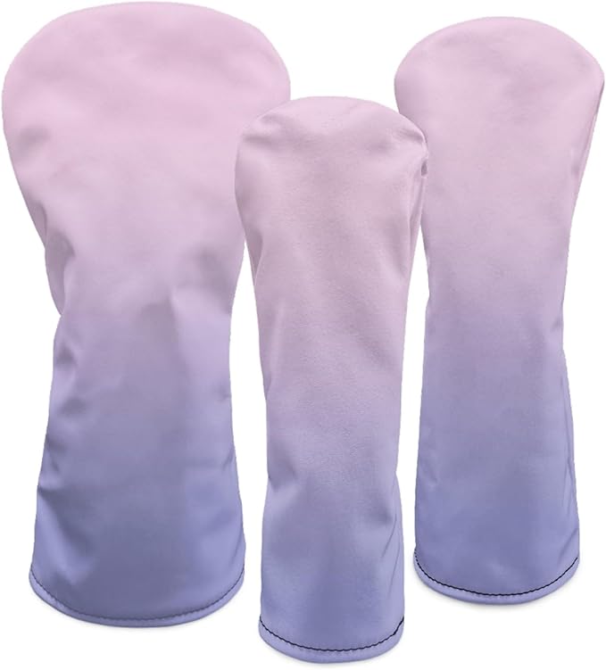 Golf Club Head Covers for Club Protective, Waterproof PU Leather Driver Fairway Wood Hybrid Head Cover