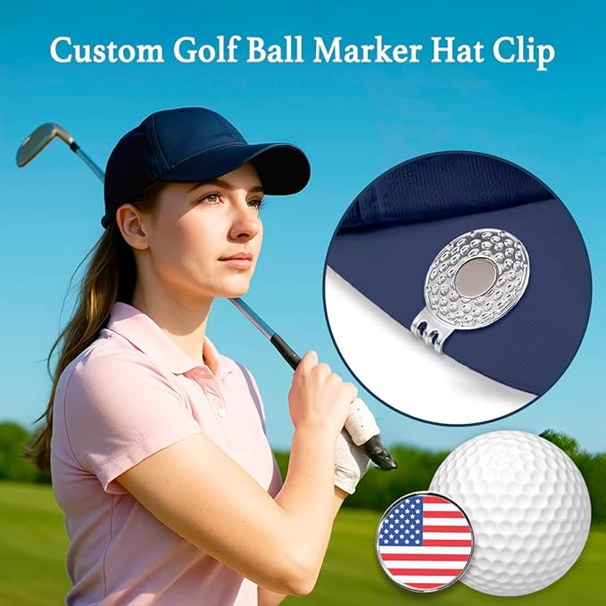 Personalized Golf Ball Marker Hat Clip – Custom Magnetic Ball Marker with Your Photo, Name, Logo or Initials – Unique Golf Gift for Men, Dad, Coach, Golfer