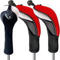 Golf Club Head Covers for Woods and Driver Hybrids Fairway Value Pack Protective Clubs Headcovers with Interchangeable No.Tags 1 3 5