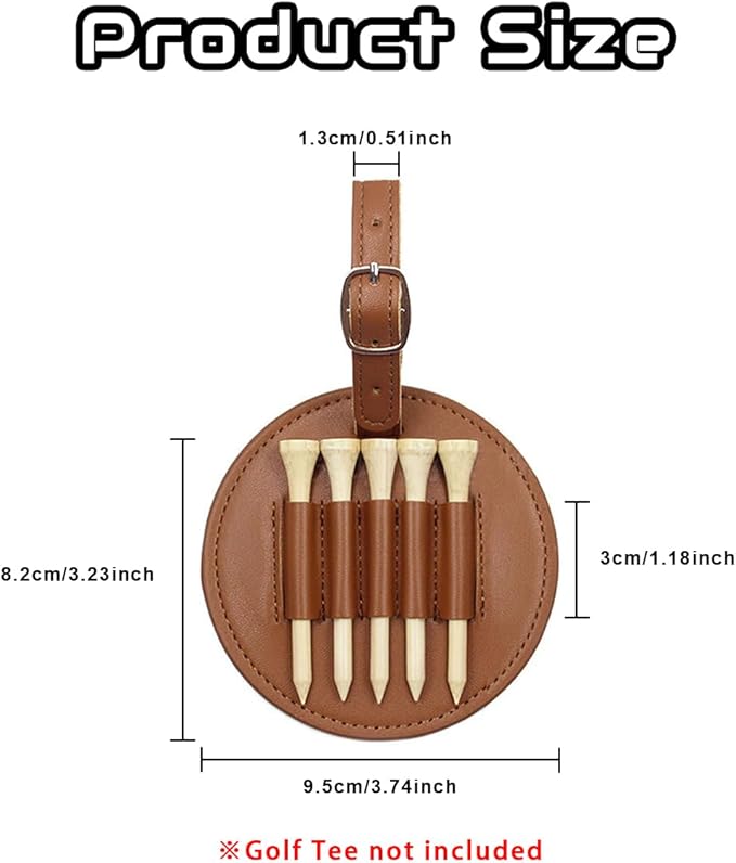 Custom Leather Golf Tee Holder, Personalized Photo Logo Text Golf Bag Tag, Customized Golf Club Luggage Labels, Luxury Gift for Coach, Grandpa, Uncle, Husband, Him