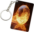 Astronaut Playing Golf Keychains Rectangular Acrylic Keychain Daily Key Ring Car Key Fob Holder 2X3 Inch