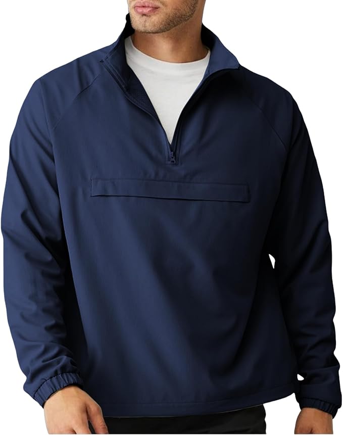 Opomelo Men's Athletic Quarter Zip Pullover Golf Hiking Running Lightweight Jacket Workout Sweatshirt With Pocket