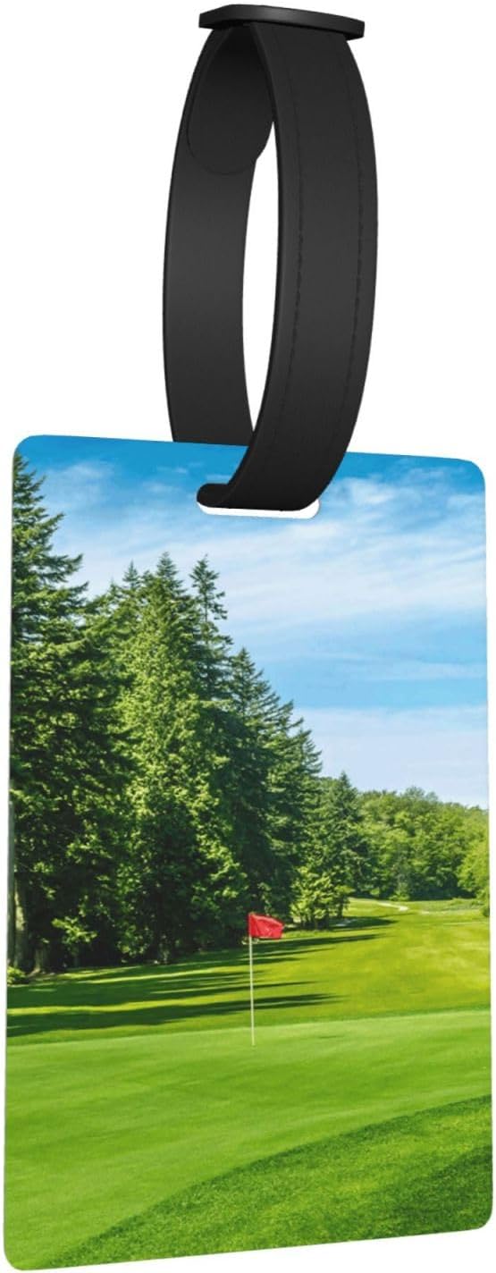 Durable PVC Luggage Tag For Travel, Bag Id Label, Golf Course Lawn, Waterproof Personalized Luggage Identifier For Suitcases Backpacks Gym Bags, Tsa Approved Airplane Travel Bag Tags For Women