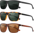 KALIYADI Polarized Sunglasses for Men and Women, Mens Sun Glasses with UV Protection for Driving Fishing Golf (3 Packs)