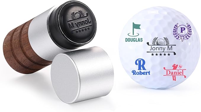 Personalized Golf Ball Stamp, Fast-Dry & Waterproof Ink Golf Ball Marker Stamp, Custom Self-Inking Golf Ball Marking Tool Gift for Men Golfers Dad