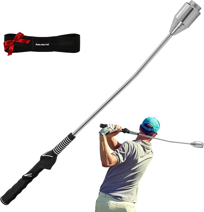 Golf Grip Swing Training Aid - Retractable Click Club Trainer Indoor Practice Warm Up Stick Flexible Telescopic Short Club Tempo Sound Release Trainer Devices