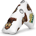 Barudan Golf Putter Head Cover Magnetic Blade Putter Cover Headcover Gopher Headcover Golf Gift for Husband or Dad (White)