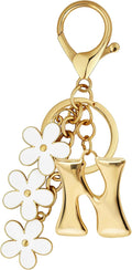 Gold Bubble Heart, Cherry, Bow & More Designs Letter Initial Keychain Bag Charms – Cute Purse Charms for Handbags