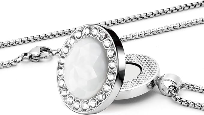 Golf Ball Marker with Ceramic Crystal Ball Marker Necklace (20mm Small Size) Gifts Accessories Women Golfers