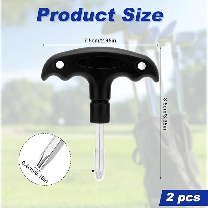 2pcs Golf Wrench, Adjustable Golf Tool with Plastic Handle Stainless Steel Driver Tool Sport Accessories Kit for Amateur Professional Golfers for Men Gifts Presents Stuff Equipment (Black)
