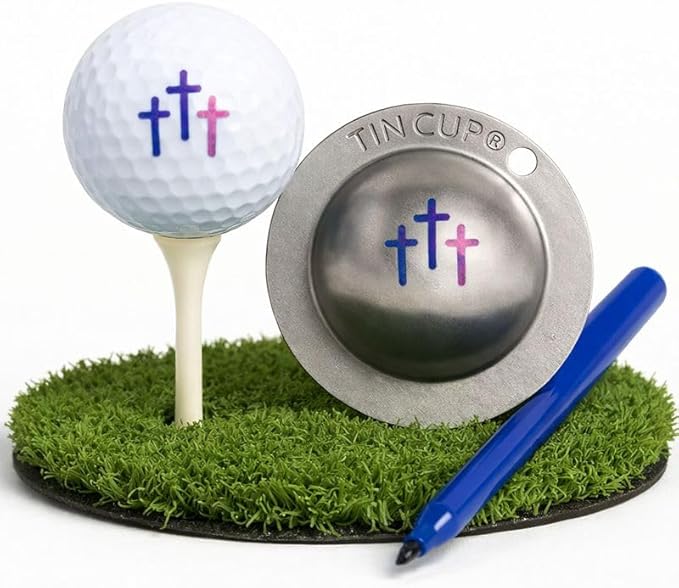 Tin Cup Golf Ball Marker Stencil - Premium Personalization Tool for Golfers - Custom Design Ball Marker - Golf Accessories Gift for Men and Women- Made in The USA