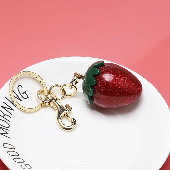 Fruit Bag Charm Purse Charms Keychain Strawberry Cherry Accessories Keychain For Women Birthday Valentine Day Gifts