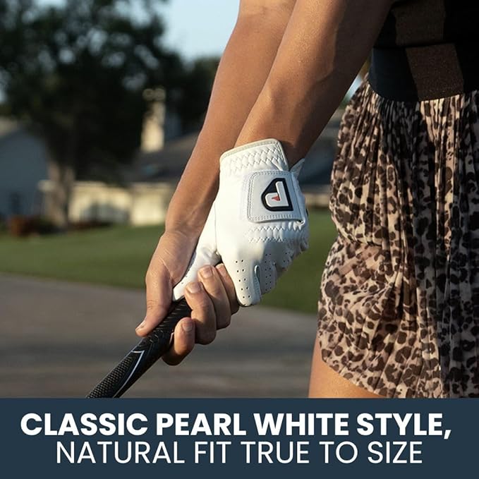 PUR3 Womens Golf Glove Left Hand and Right Hand - 2 Pack Ladies Golf Gloves - Ultra Soft Cabretta Leather