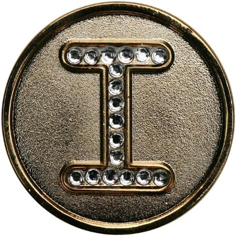 Monogram Initial Golf Ball Marker with Crystals and Matching Hat Clip