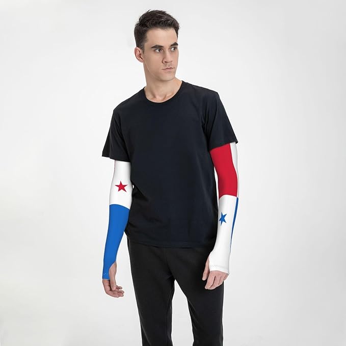 Cute Flag Arm Sleeves Cooling Sun Protection Sports Flag Sleeves for Men Women