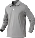 NAVISKIN Men's Polo Shirts Long Sleeve Golf Shirts with Collar UPF 50 SPF Shirt for Men Quick Dry Moisture Wicking