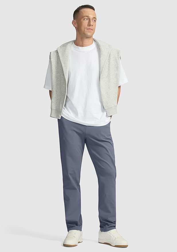 Soothfeel Men's Fleece Lined Pants 30"/32"/34" Golf Work Dress Pants Casual Insulated Warm Winter Trousers with Pockets