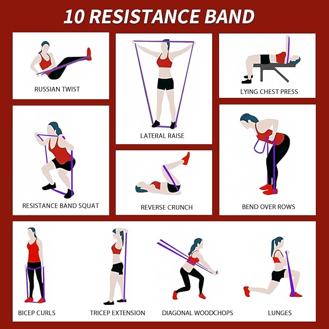 WHATAFIT Resistance Bands,Pull Up Assist Bands Set with Handles, Exercise & Workout Bands with Door Anchor for Men & Women – Home Fitness Equipment for Strength Training, Stretching