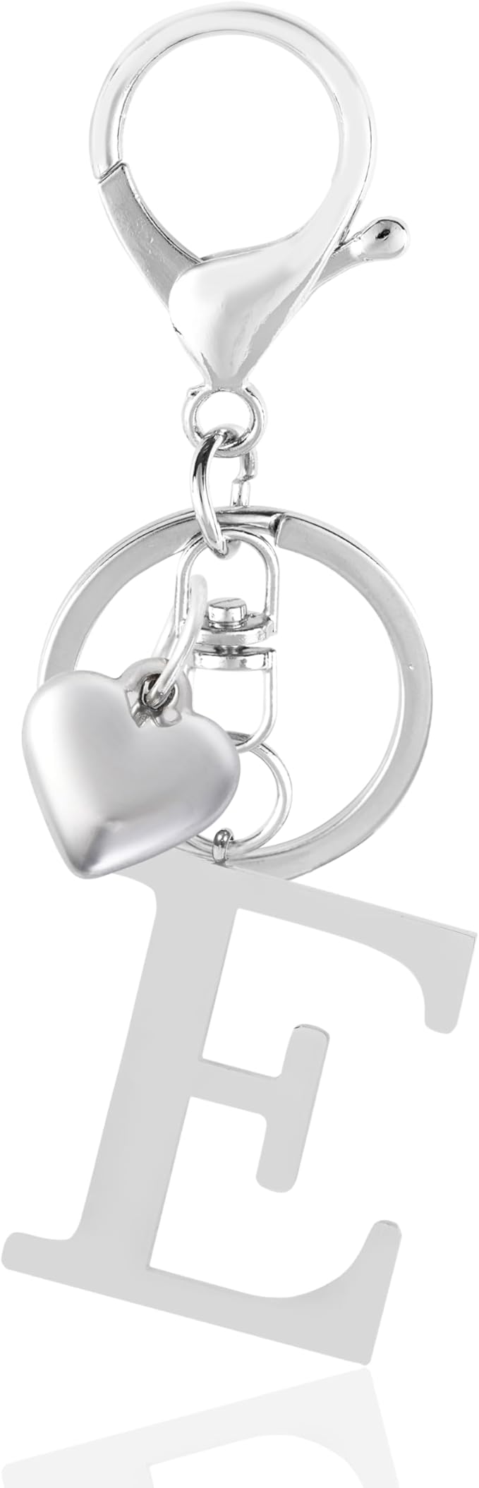 Metal Heart Alphabet Keychain for Women, Girls - Cute Initial Letter Accessories for Purse, Bag Charms and Backpack