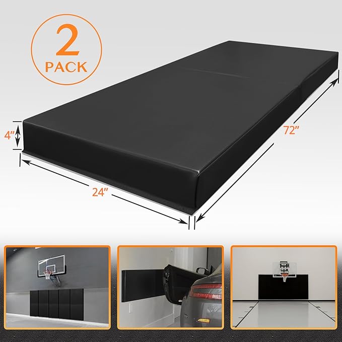 PROGOAL Gym Wall Paddings Basketball Court Wall Protection Pad - 2”Thick Foam Wall Mat Durable Protector for Wall-Mounted Basketball Hoops Garage Taekwondo（60" Lx20 W）
