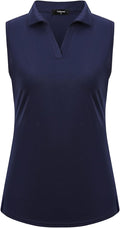 Womens Sleeveless Golf Polo Shirts Lightweight Tennis Sport Tops