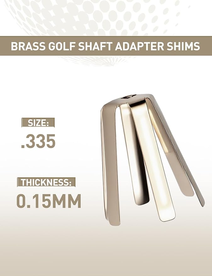 12PCS 6 Legs Universal Golf Shaft Adapter Shims, Brass Shim for Golf Shafts Iron Fits Ferrules .335 .350 .355 .370 Golf Club Parts Adjustable Accessories