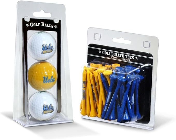 Team Golf NCAA Logo Imprinted Golf Balls (3 Count) & 2-3/4" Regulation Golf Tees (50 Count), Multi Colored