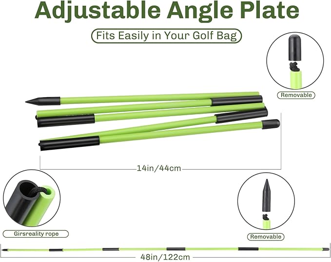 Feroca Upgraded Golf Alignment Stick Holder with Anti-Tip Base, Golf Swing Plane Trainer Enhanced Stability with Front Iron Weighs, Golf Training Aid Fix Slices & Putting